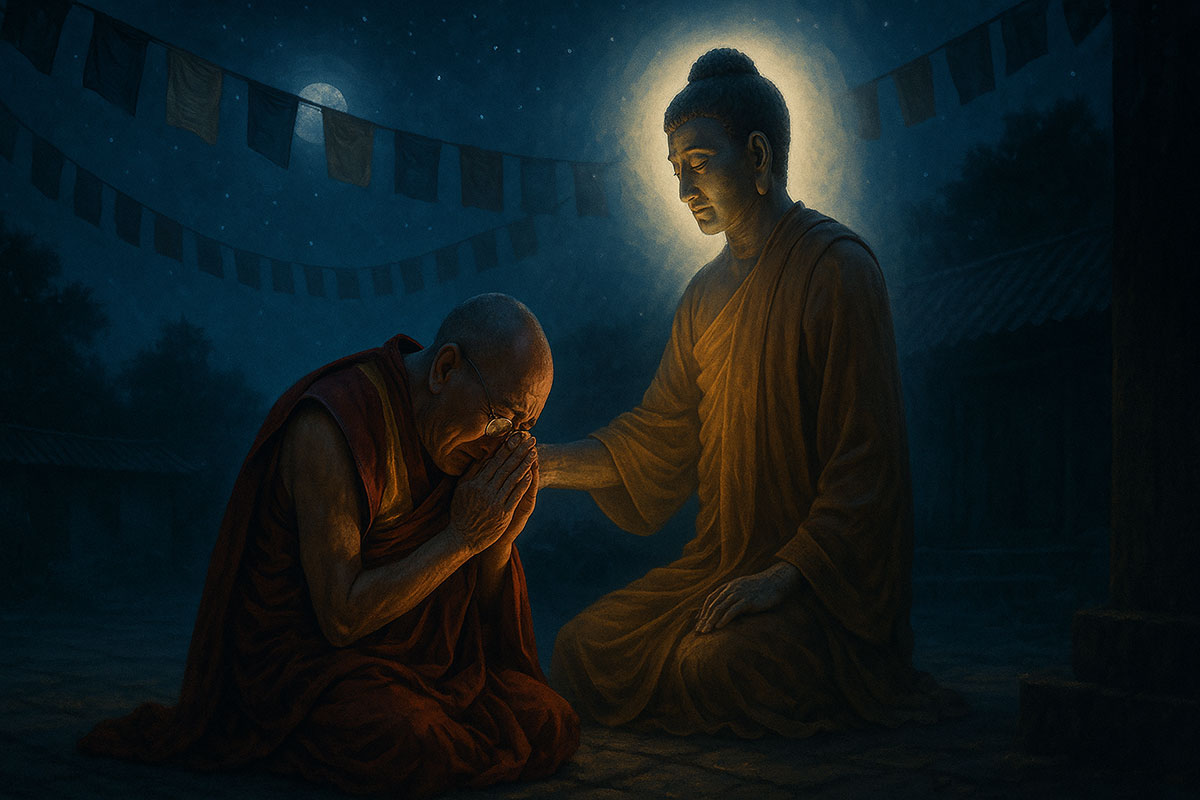 Dalai-Lama-kneeling-in-tears