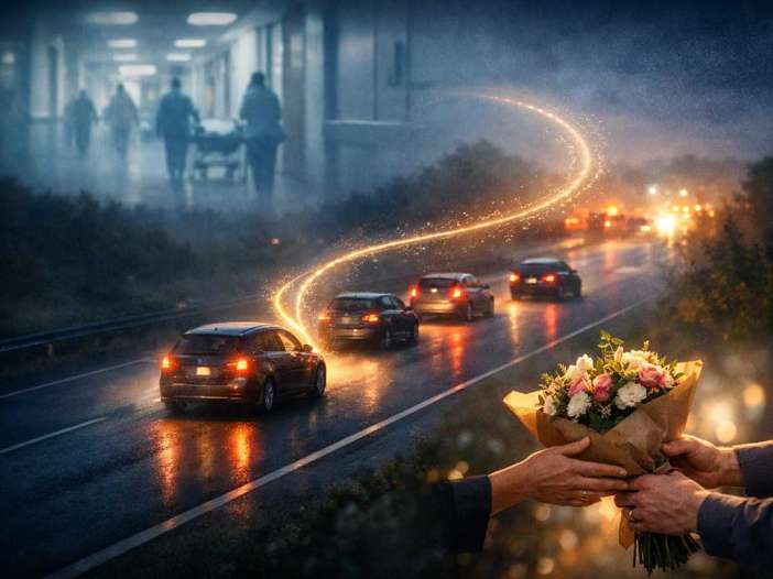 Woman in the Fifth Car Back