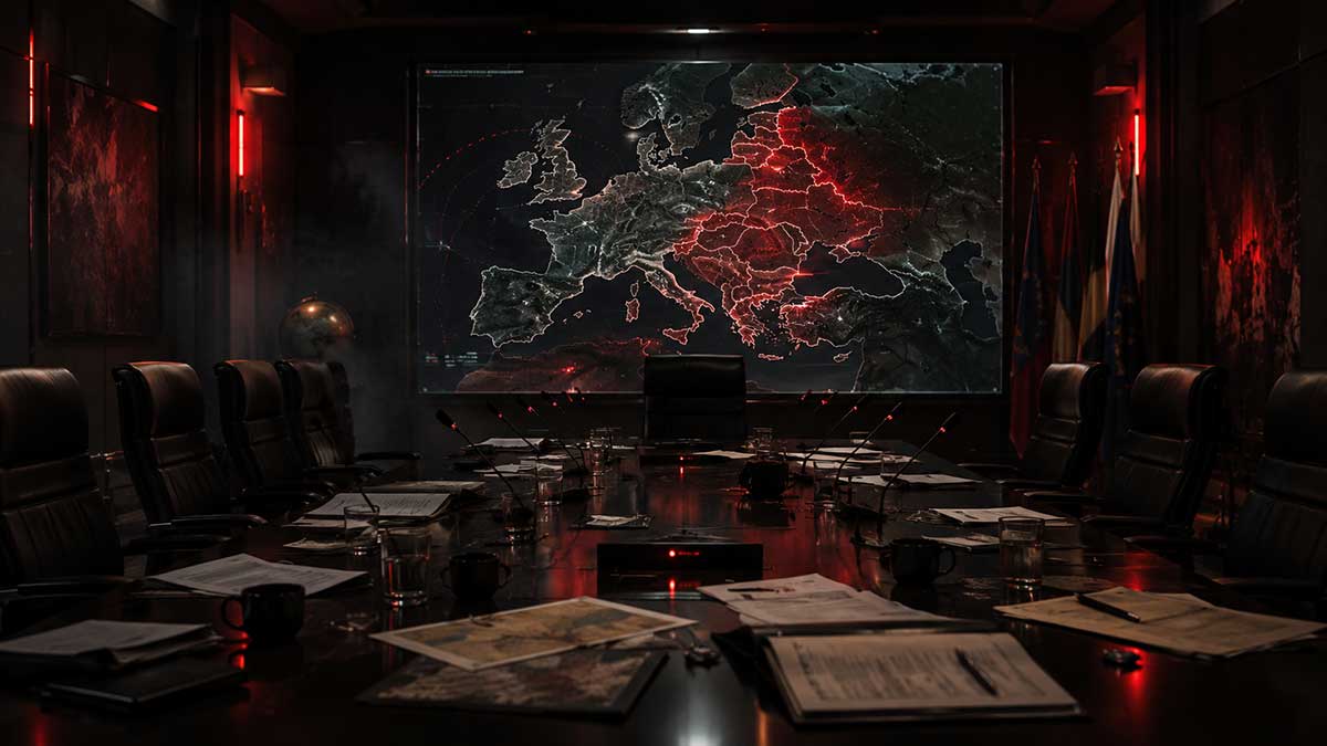 Tense-strategy-room-in-dim-lighting