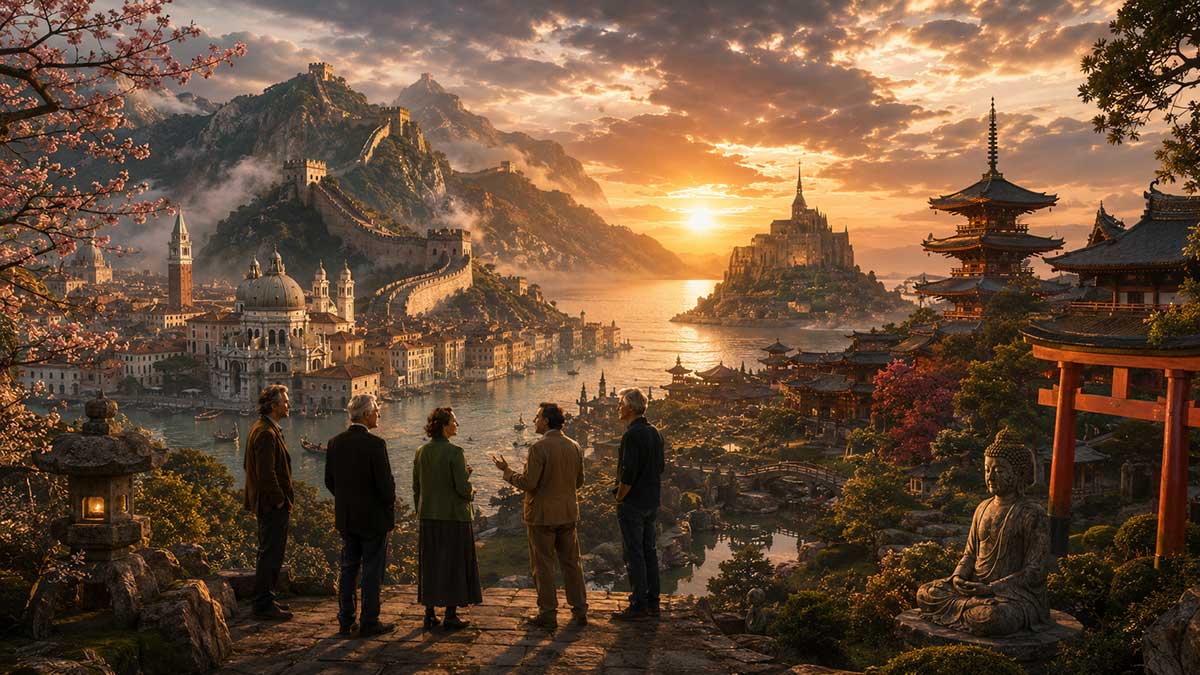 Golden-hour-over-a-mythical-city
