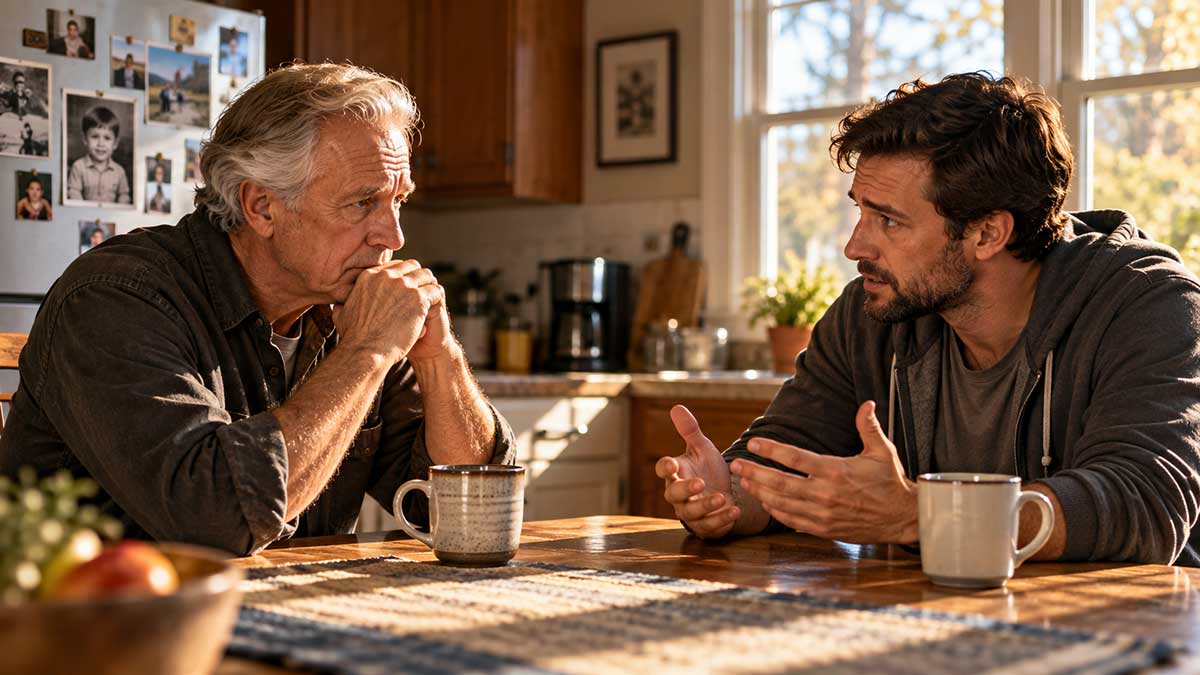 Father-and-Son-at-the-Kitchen-Table