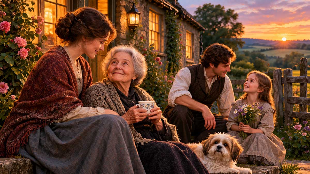 Golden-Hour-Cottage-Family-Gathering
