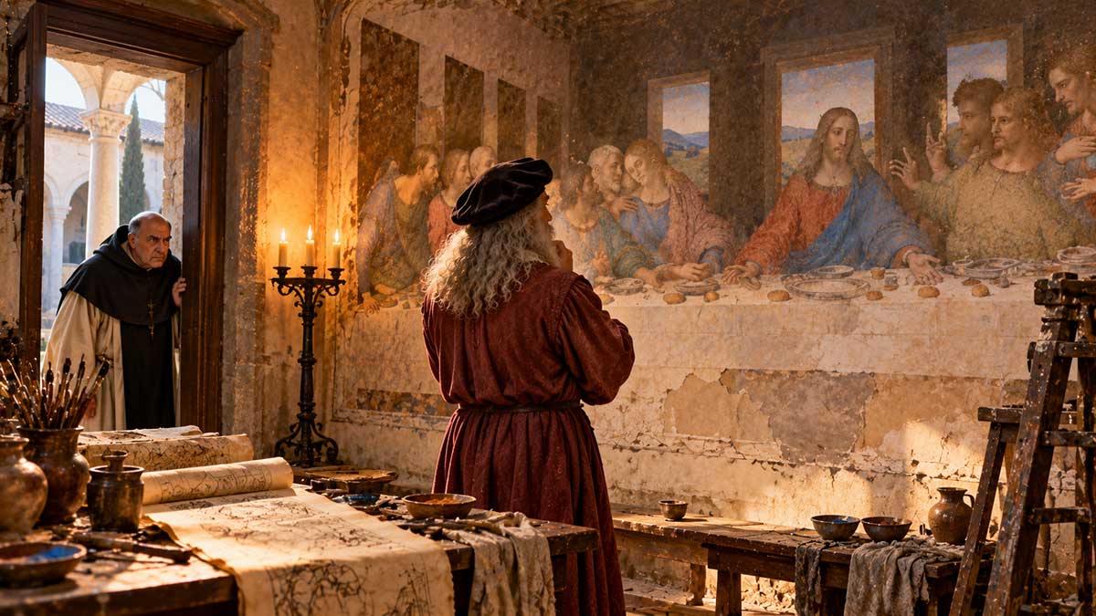 Leonardo-Contemplates-the-Unfinished-Supper